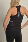 Blue Fish Biker Top - Black- Large